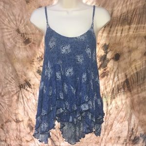Free people flowy small navy hippie tank